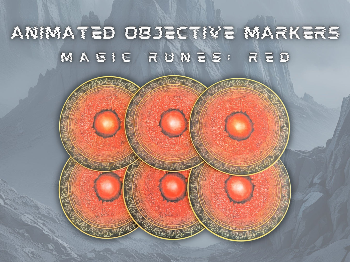 Animated Objective Markers - Magic Runes: Red