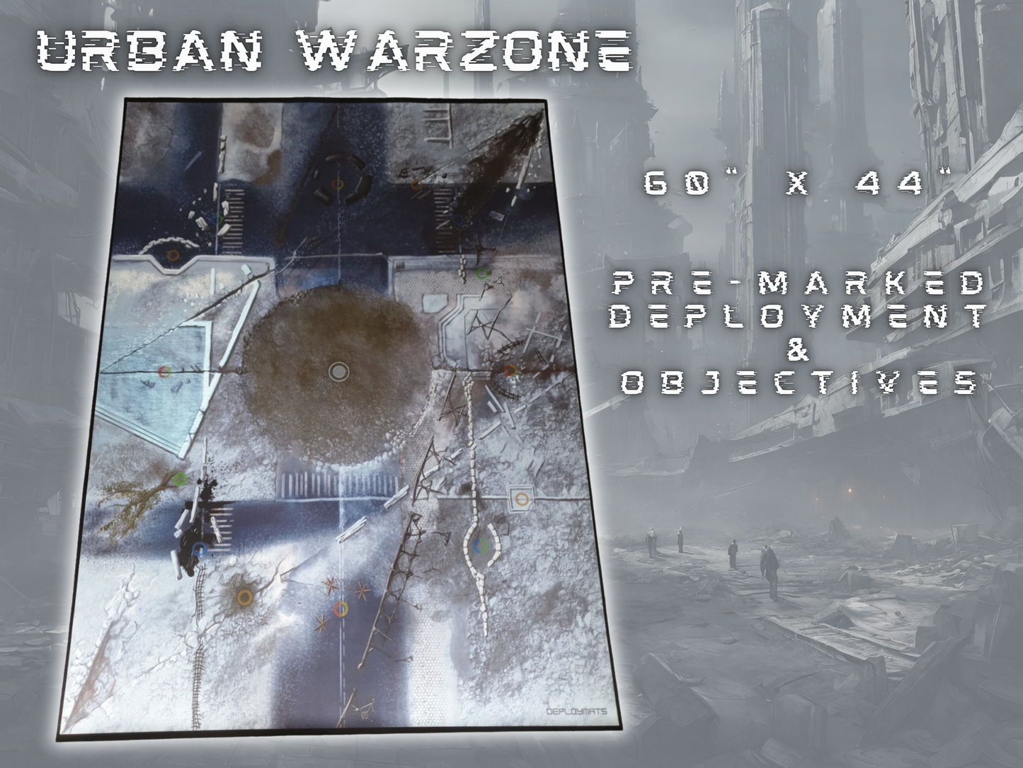 Urban Warzone Single-sided - 40000 competitive battle mat 60 x 44 inches [LEVIATHAN 2023 - 2024]