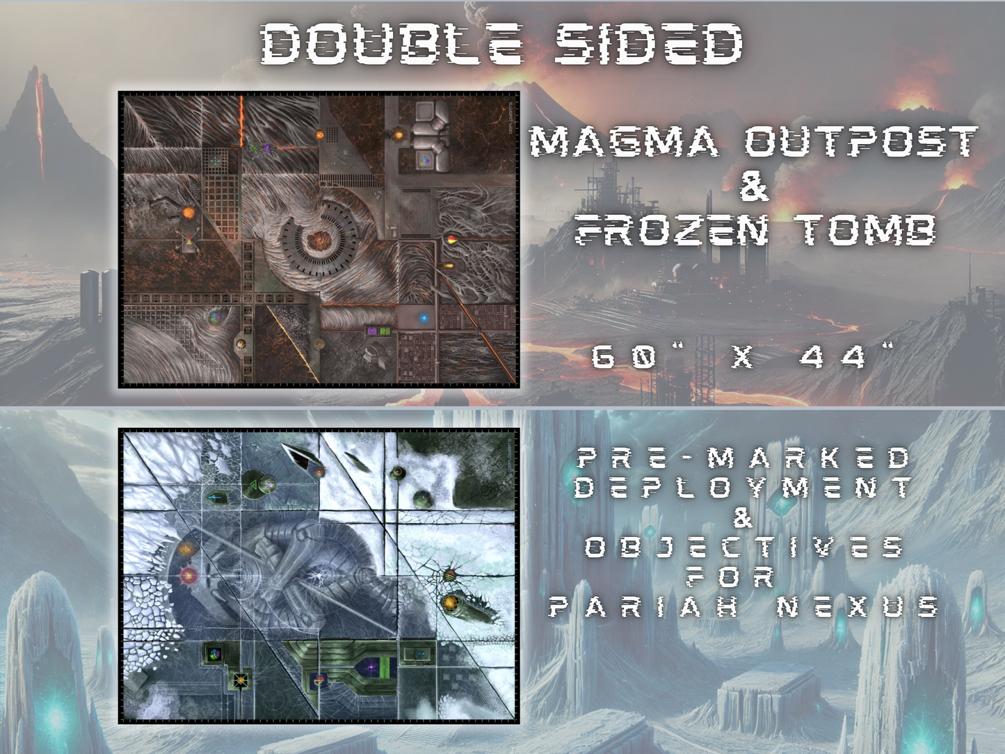 Magma Outpost & Frozen Tomb double sided neoprene mat 60 x 44 inches [2024 - 2026]