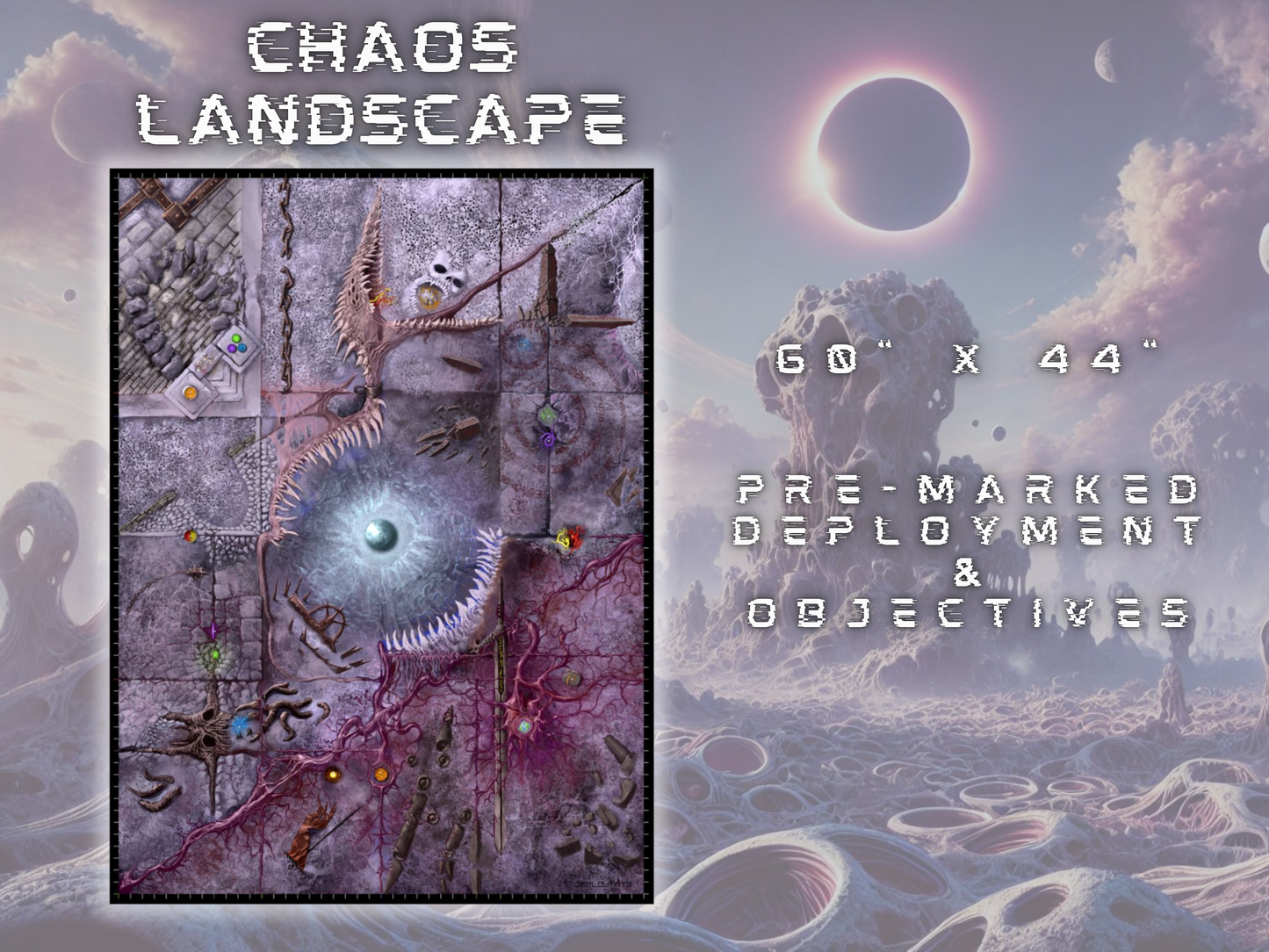 Chaos Landscape Single Sided - 40000 competitive battle mat 60 x 44 inches [2024 - 2026]